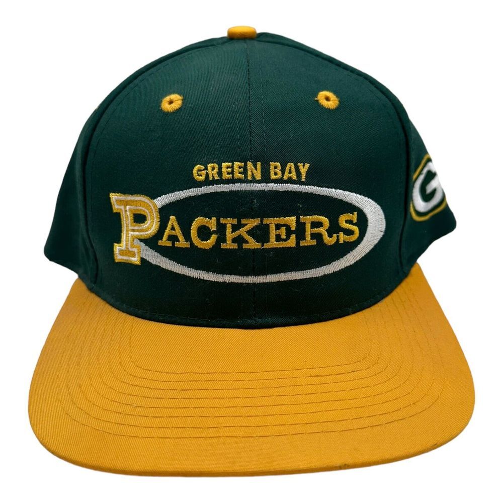 VTG 90s Drew Pearson Game Day Green Bay Packers NFL Snapback Hat Cap Football